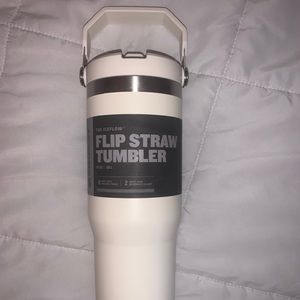 White Stanley flip straw cup